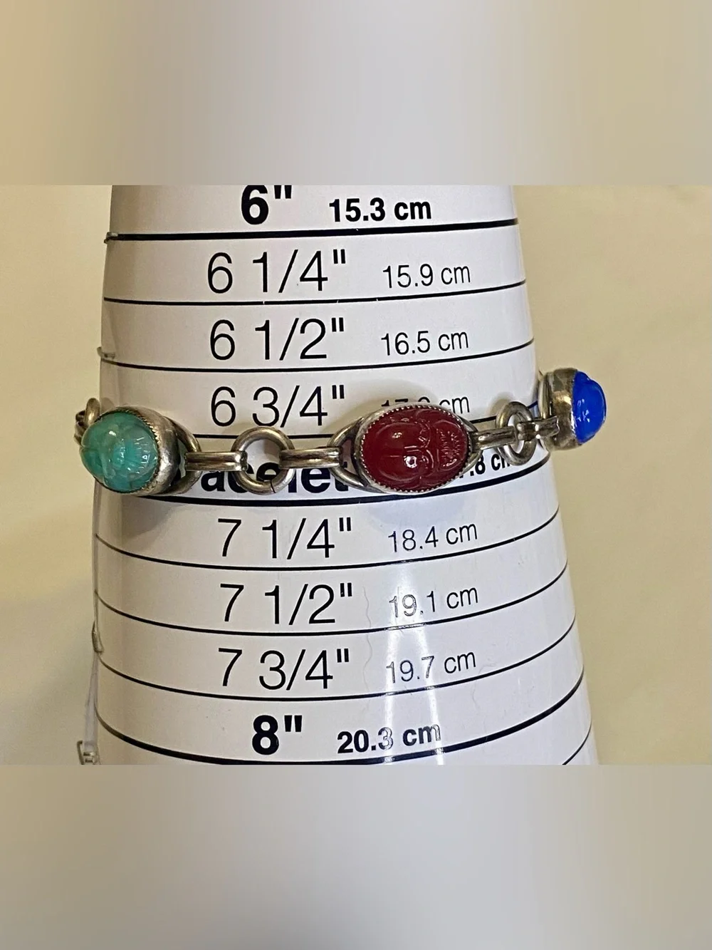 Vintage Scarab Glass Bracelet